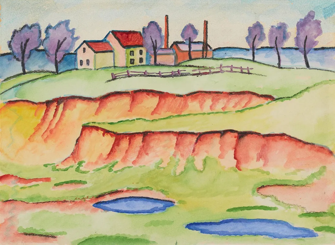 Sandgrube by August Macke - Canvas Print