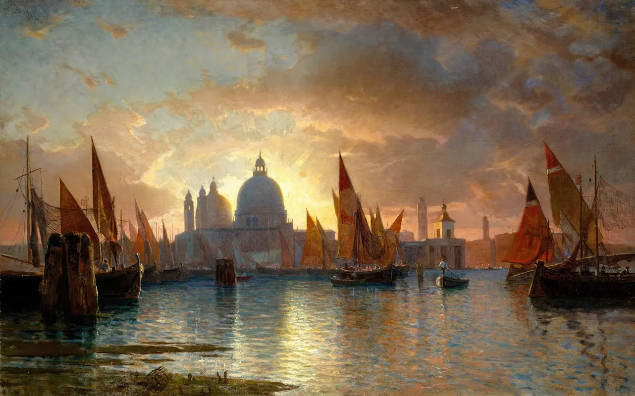 Santa Maria Della Salute Sunset by William Stanley Haseltine - Canvas Print