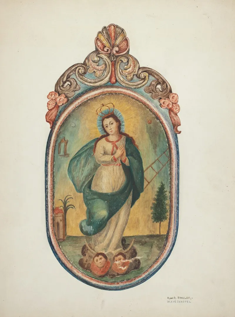 Santo De Retablo Virgin Mary