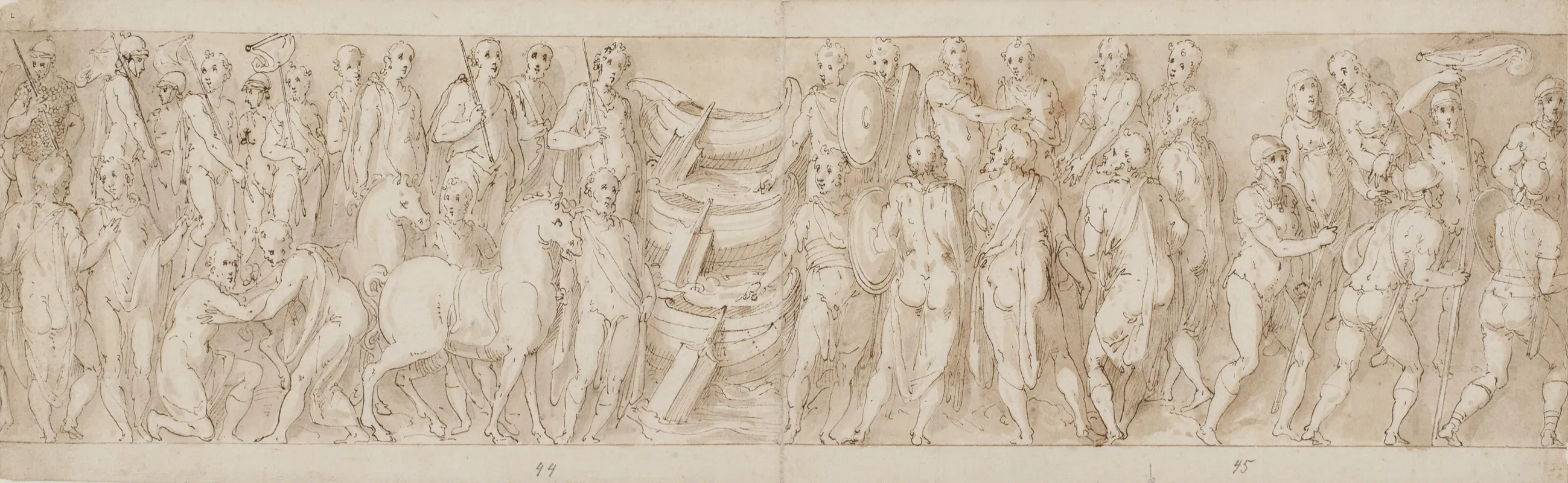 Sarmaterne Overgiver Sig Germanere Fores Over Donau Germanere Anklages Af Sarmatere Foran Marcus Aurelius Pabegyndelsen Af En Henrettelsesscene