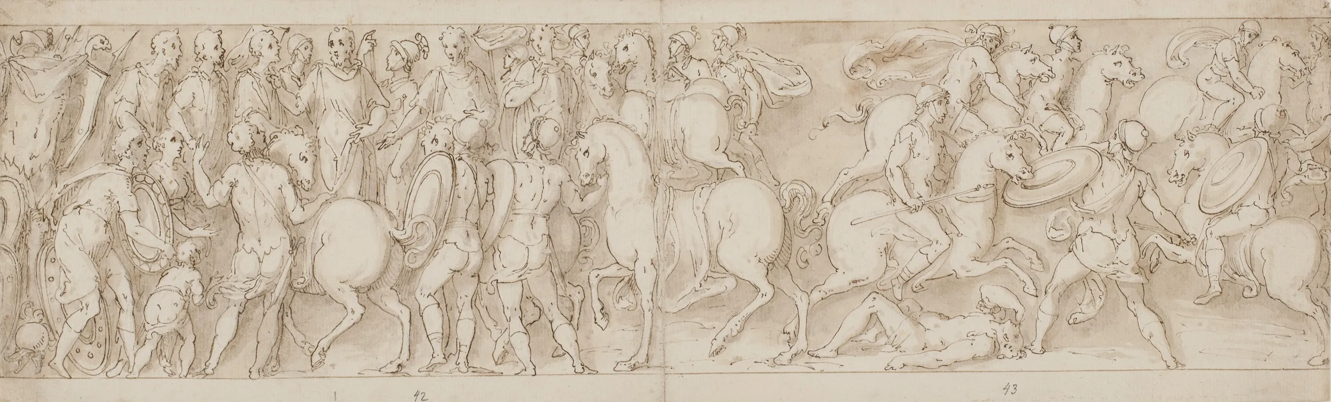 Sarmaterne Underkaster Sig Kejseren Romerne Angriber Barbarer by Giovanni Guerra - Canvas Print