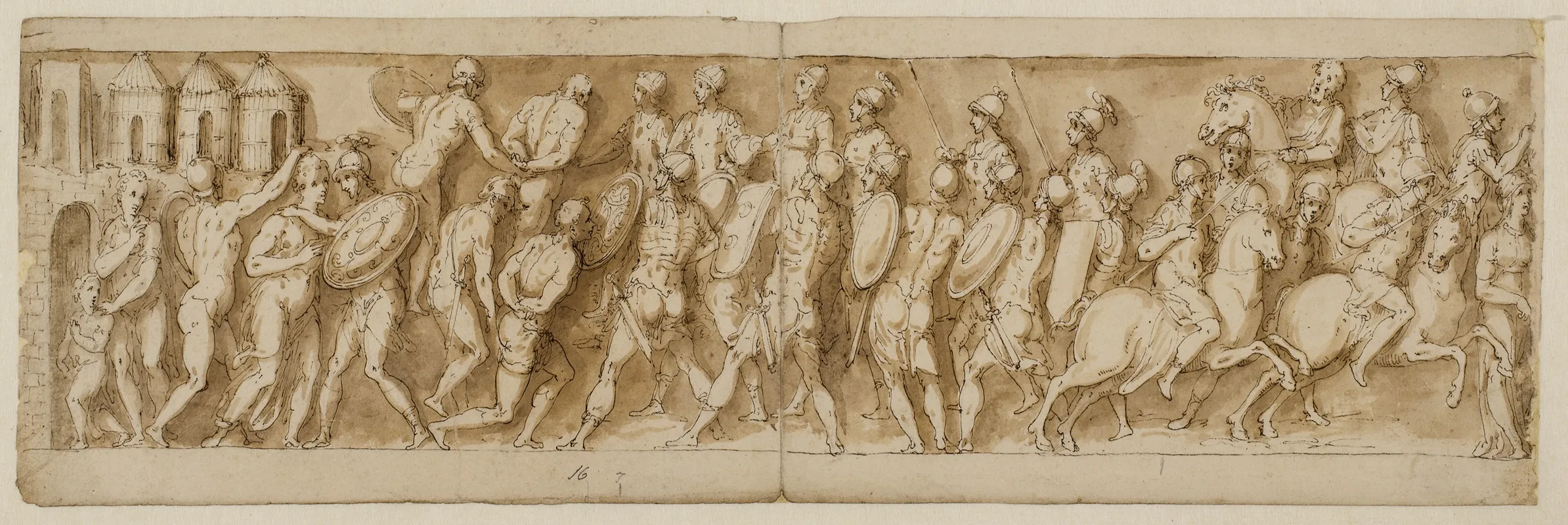 Sarmatiske Ledere Tilfangetages Af Romerne I Et Overraskelsesangreb Og Der Saettes Ild Pa Deres Huse Legionaerer Og Kejseren Ankommer Ikke Afbildet Af Guerra