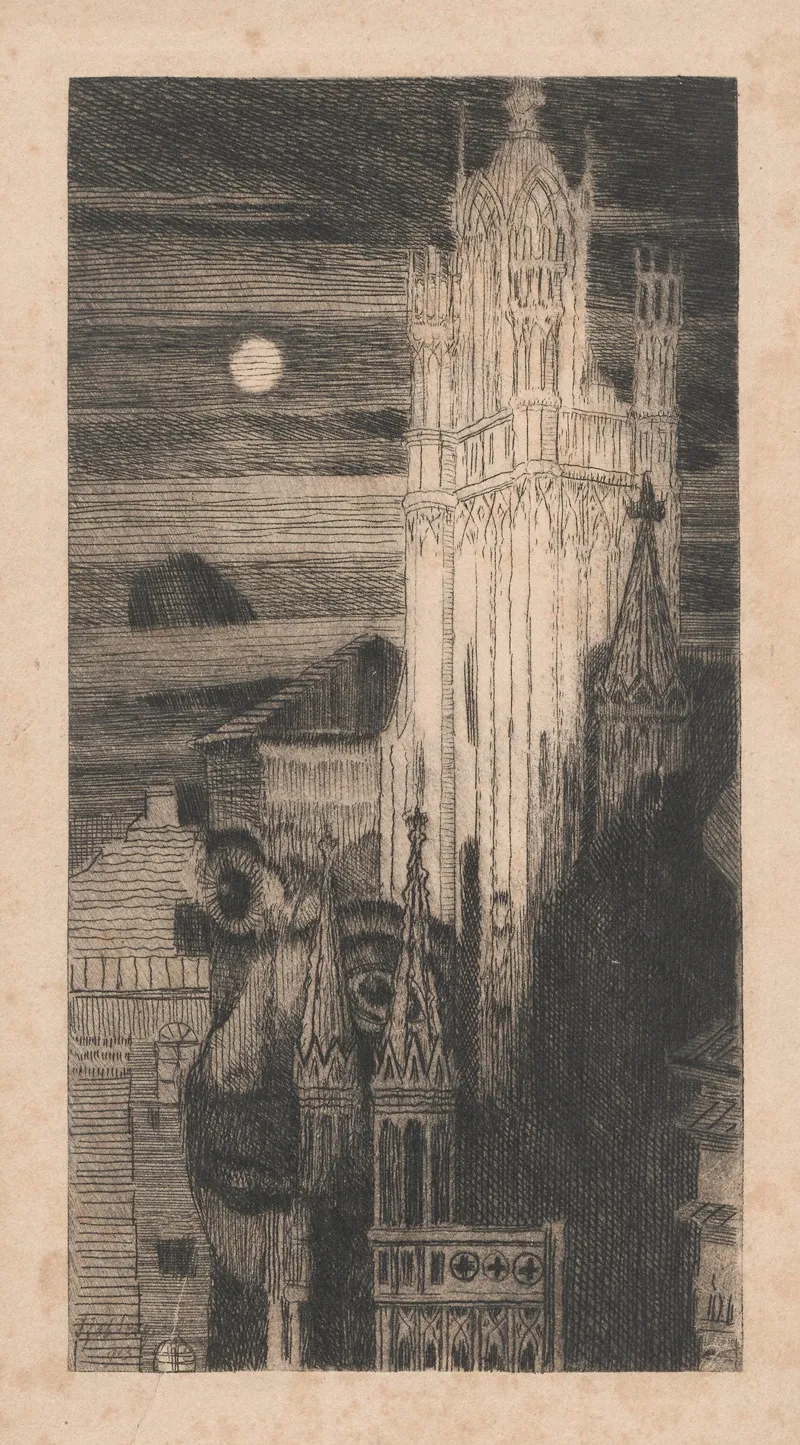 Satan In The Cathedral by Feliks Jabłczyński - Canvas Print