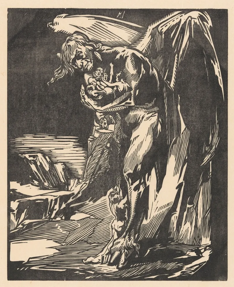Satan Met Figuren In Zijn Armen by Johannes Josephus Aarts - Canvas Print