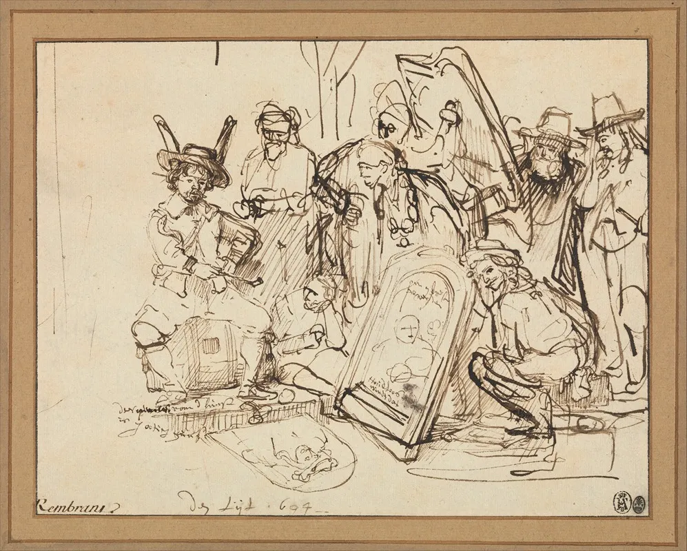 Satire On Art Criticism by Rembrandt van Rijn - Canvas Print