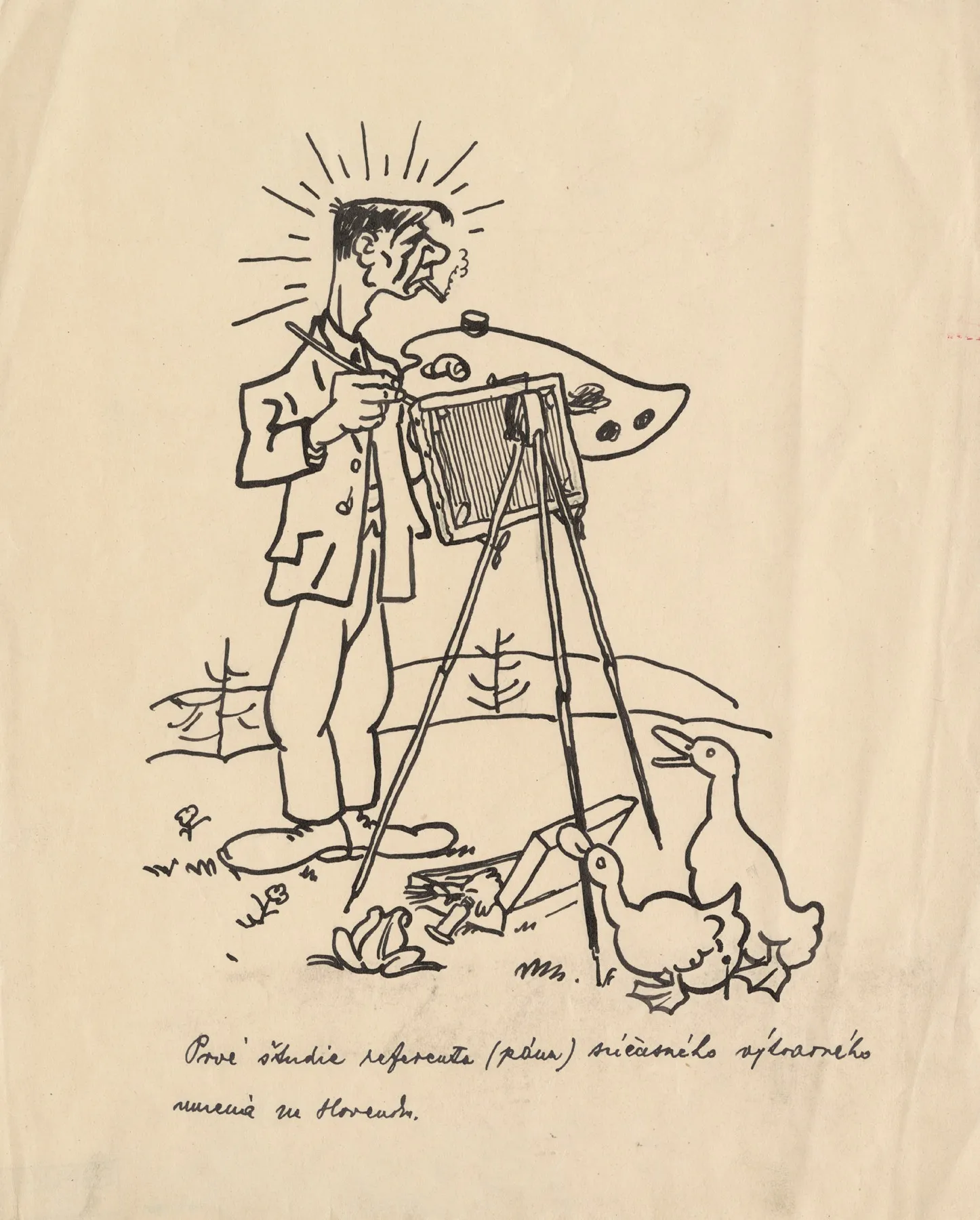 Satirical Drawing For A Magazine I by Andrej Kováčik - Canvas Print