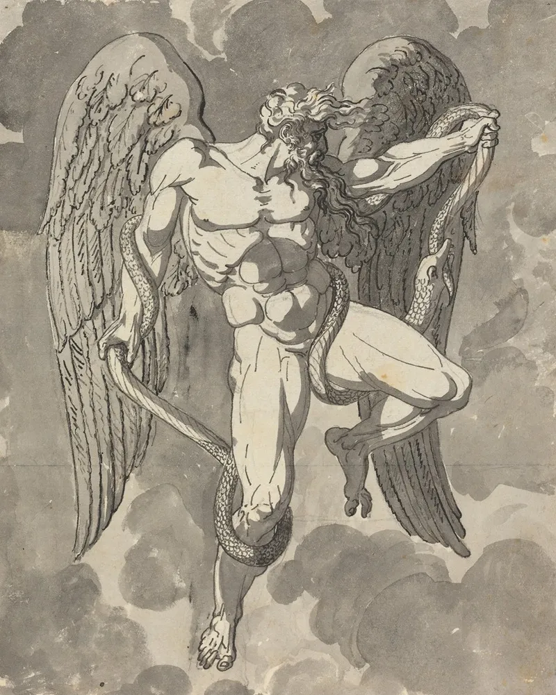 Saturn Wrestling With A Snake by Tommaso Minardi - Canvas Print
