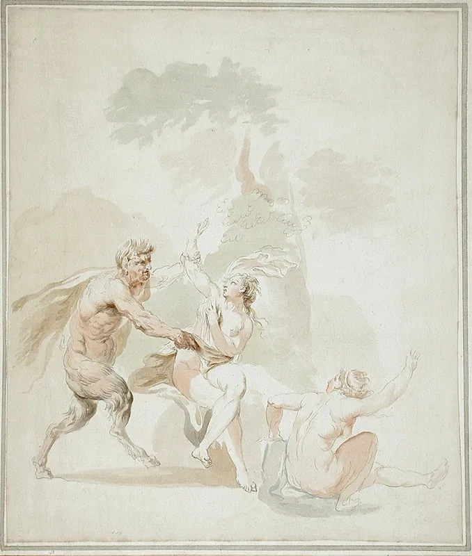 Satyr Attacking Two Nude Bathers