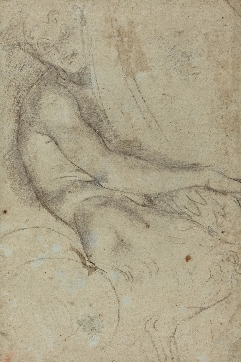 Satyr Holding A Roundel by Annibale Carracci - Canvas Print