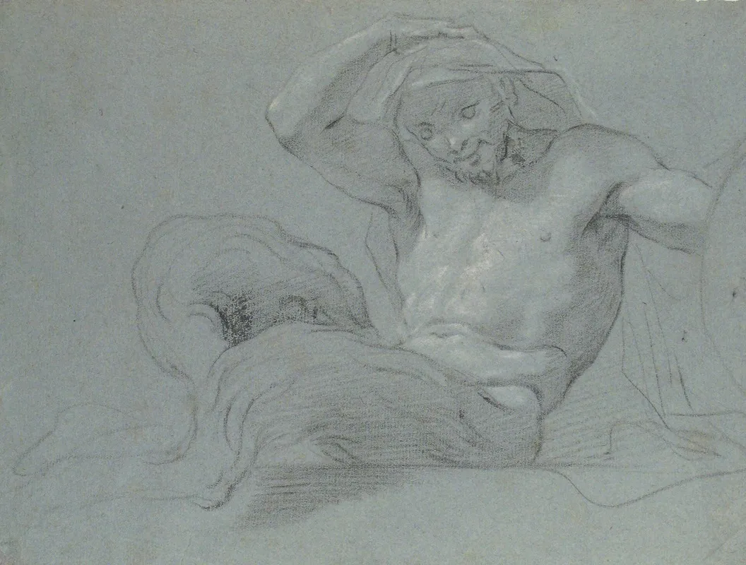 Satyr Reclining On A Ledge Facing Left