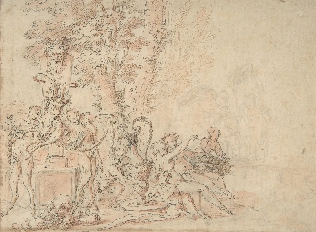 Satyrs Preparing For A Festival