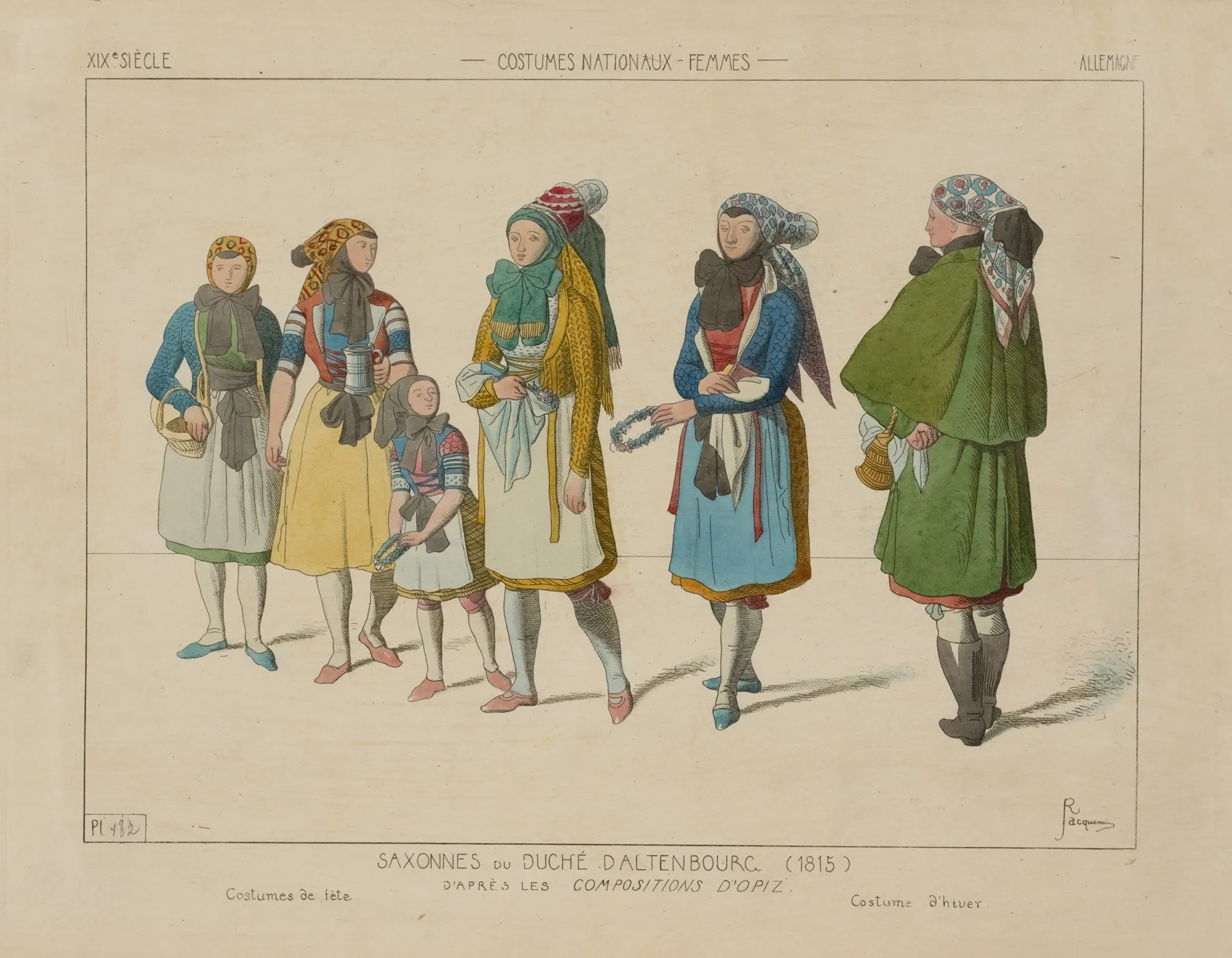 Saxonnes Du Duche Daltenbourg 1815 by Raphaël Jacquemin - Canvas Print