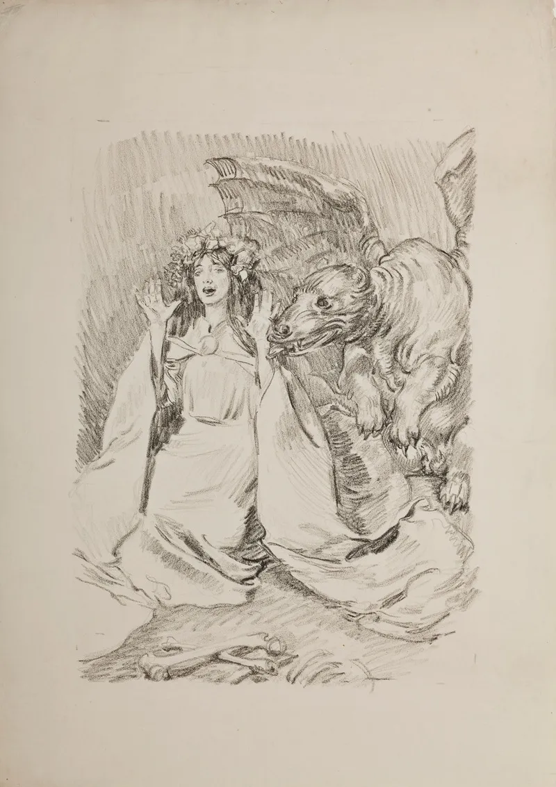 Scared Princess by Józef Mehoffer - Canvas Print