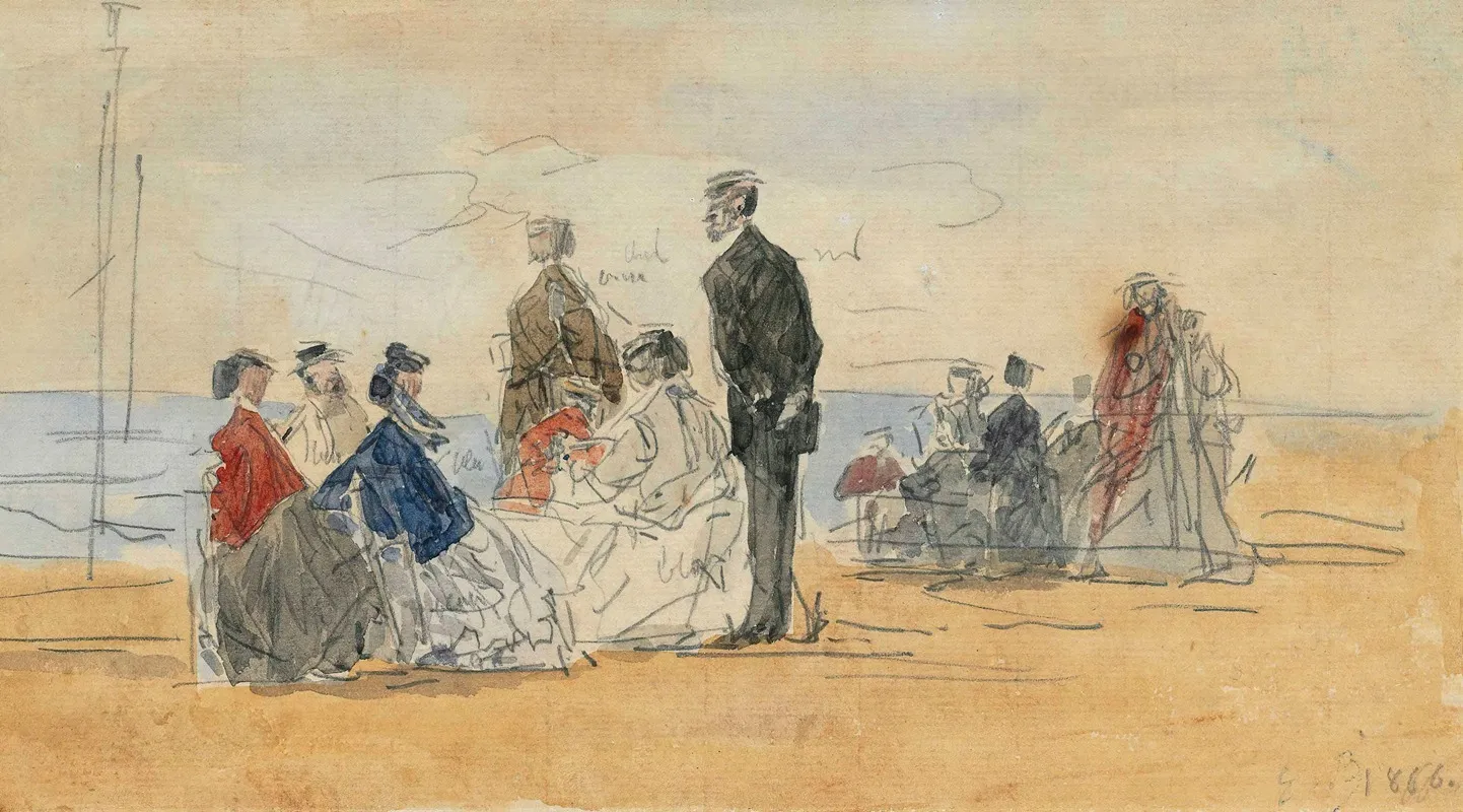 Scene De Plage 2 by Eugène Boudin - Canvas Print