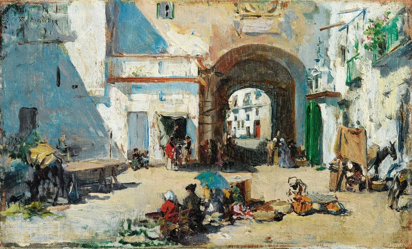 Scene De Rue 4 by Raimundo de Madrazo y Garreta - Canvas Print