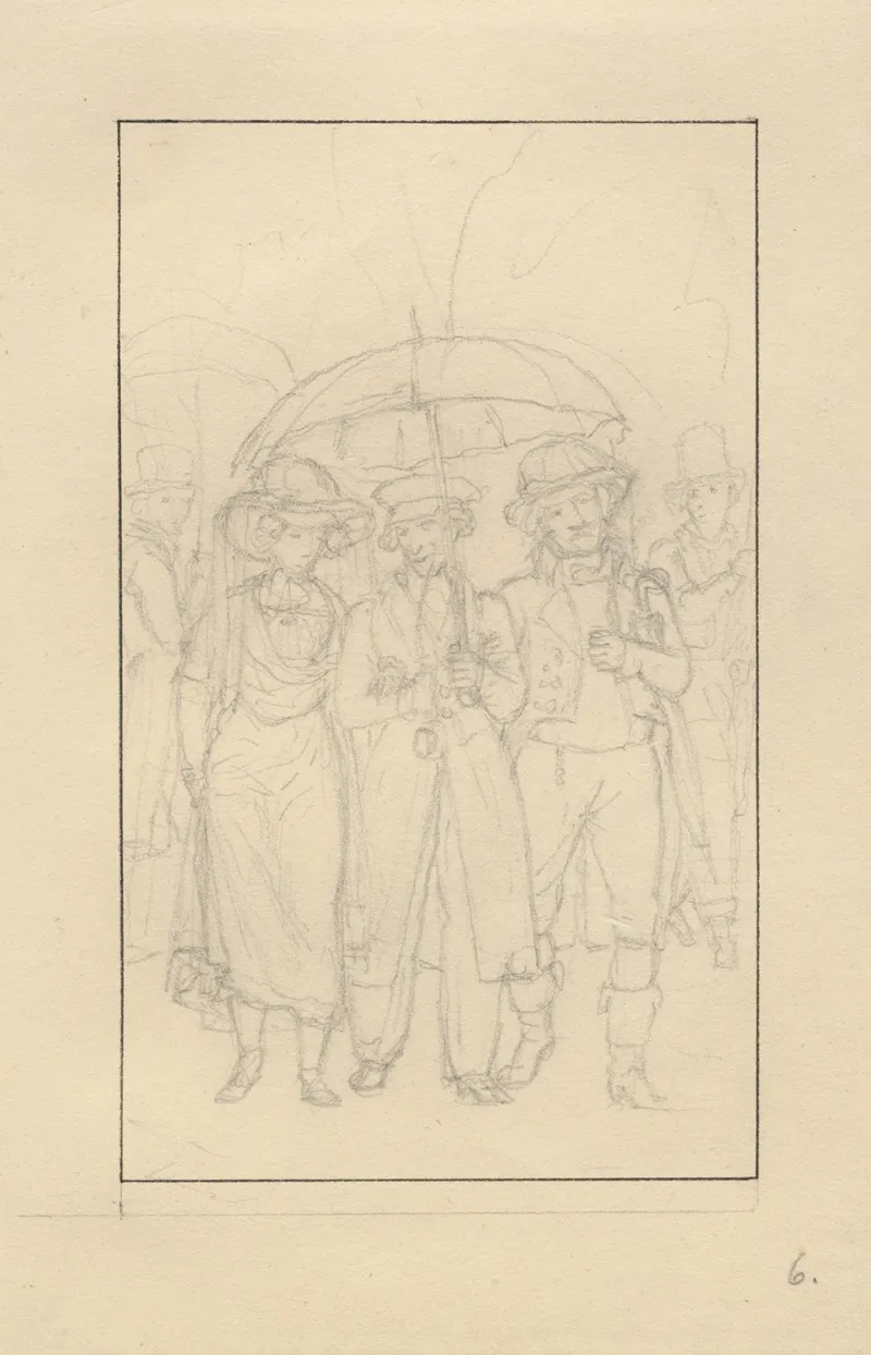 Scene Fra De Uadskillelige by Christoffer Wilhelm Eckersberg - Canvas Print