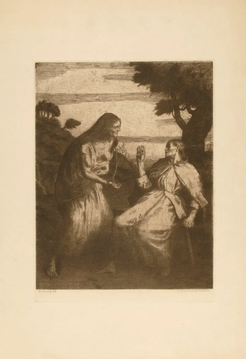 Scene From Macbeth Macbeths Witches by William Strang - Canvas Print