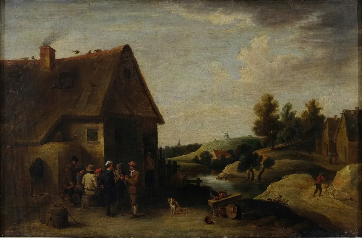 Scene From Rural Life by Christian Wilhelm Ernst Dietrich - Canvas Print