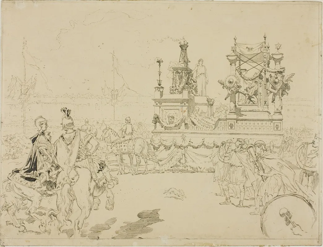 Scene From The Fetes De Rennes by Daniel Urrabieta Vierge - Canvas Print