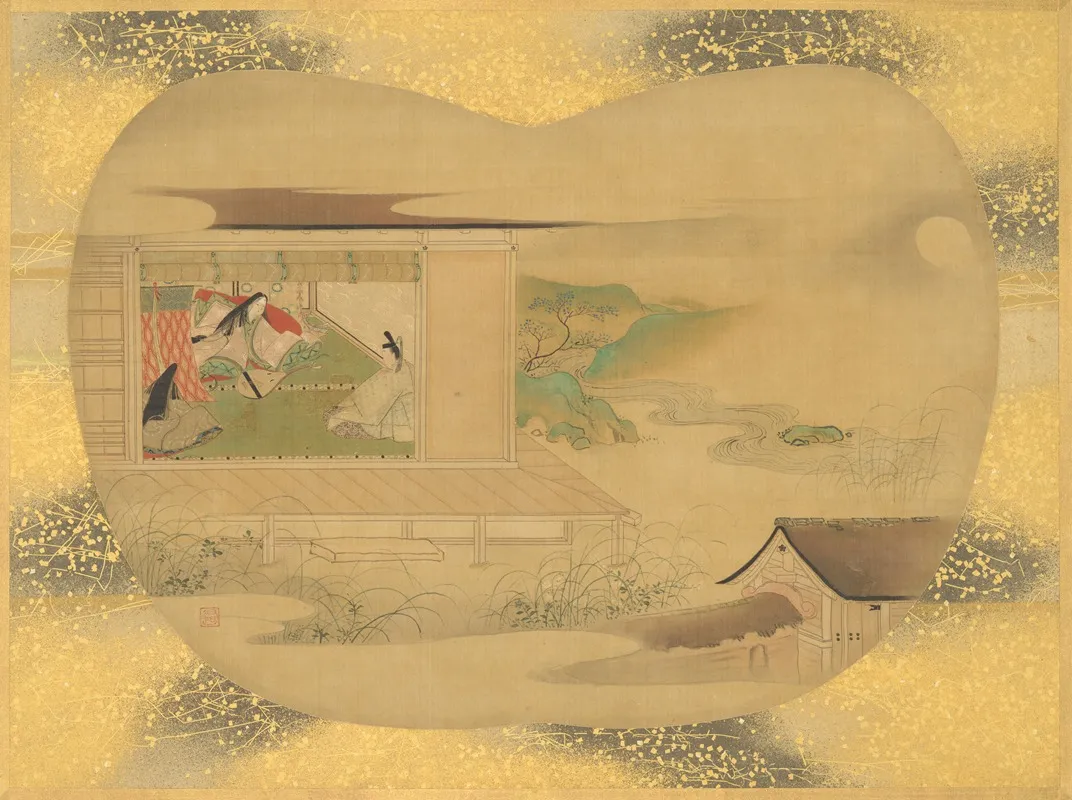 Scene From The Tale Of Genji by Kanō Tsunenobu - Canvas Print