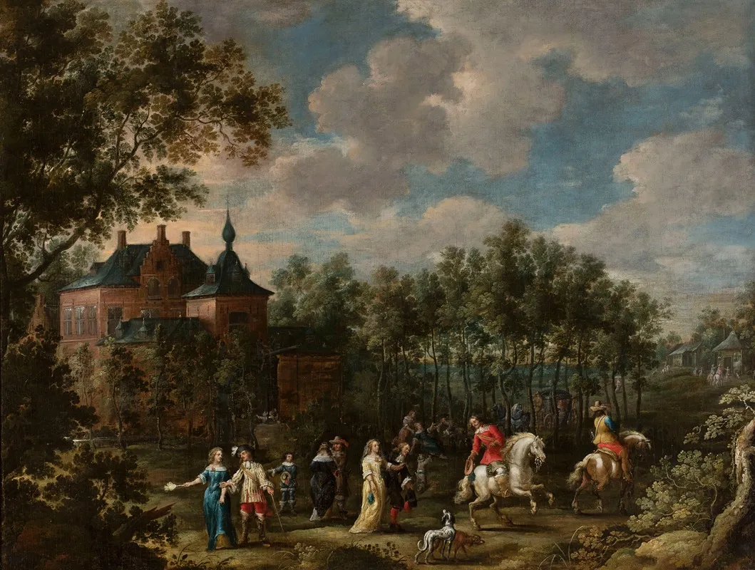 Scene In A Park 3 by Lucas van Uden - Canvas Print