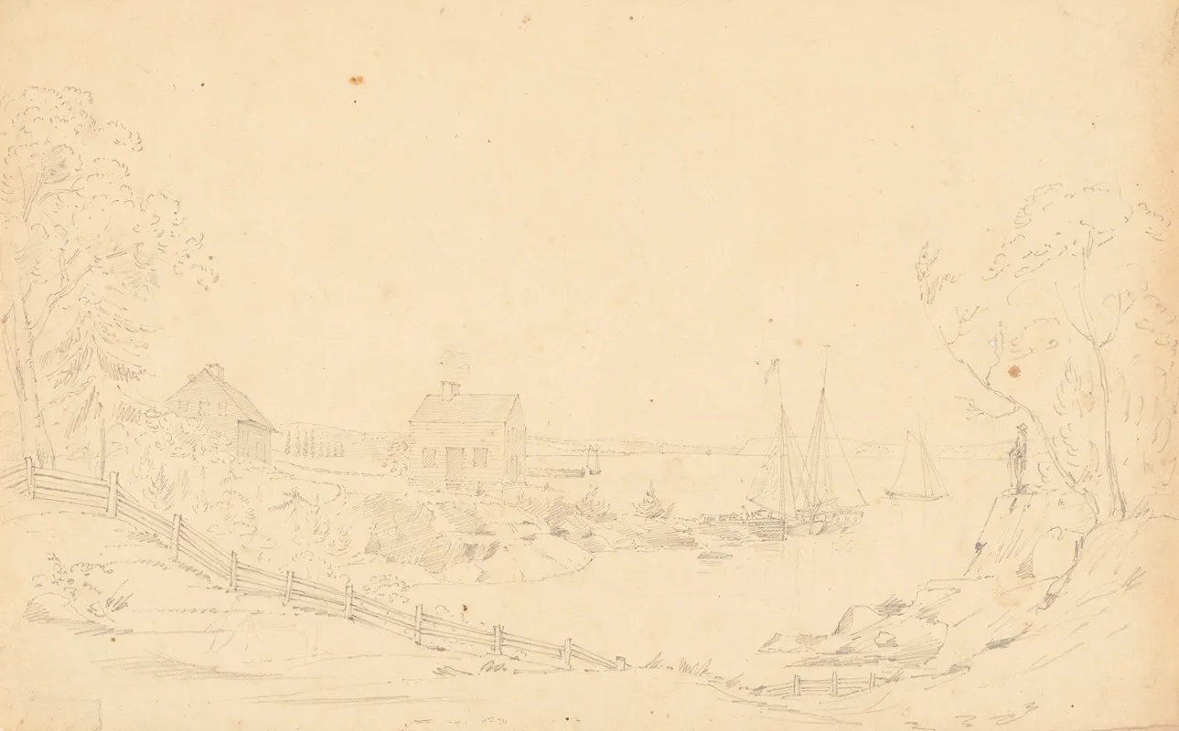 Scene In Connecticut Perhaps The Mouth Of The Mill River