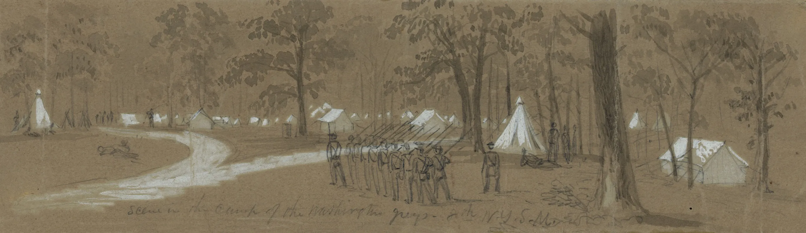 Scene In The Camp Of The Washington Greys 8th N Y S M