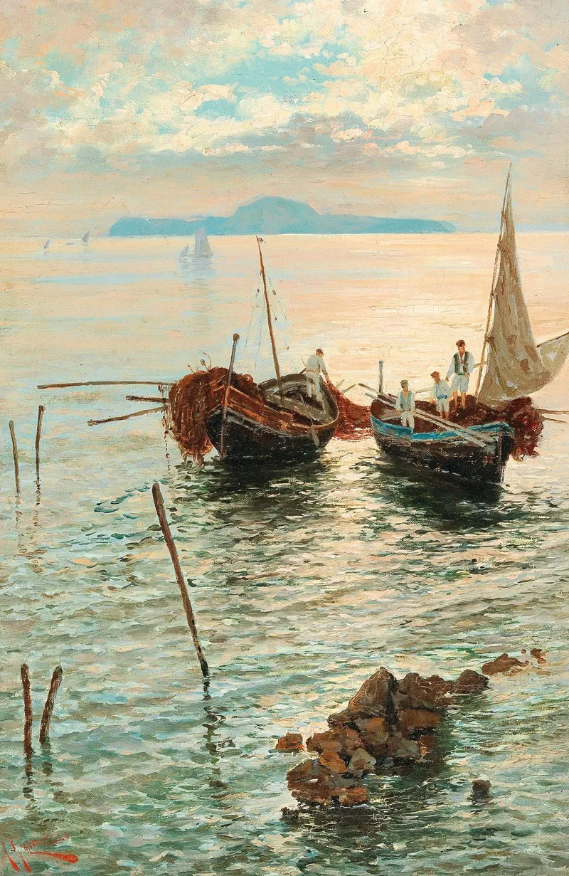 Scene Near Naples by Giuseppe Giardiello - Canvas Print