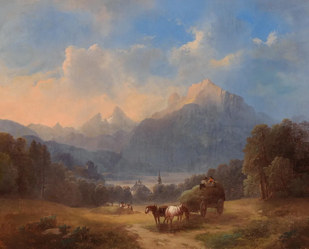 Scene Of The Salzkammergut by Franz Barbarini - Canvas Print