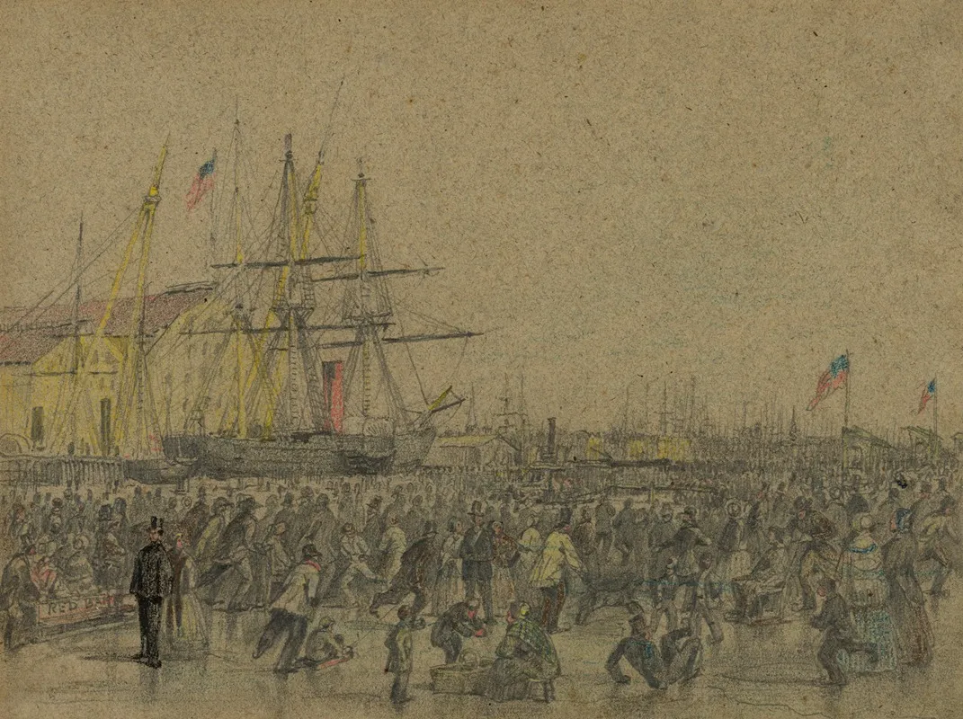 Scene On The Delaware River At Philada During The Severe Winter Of 1856