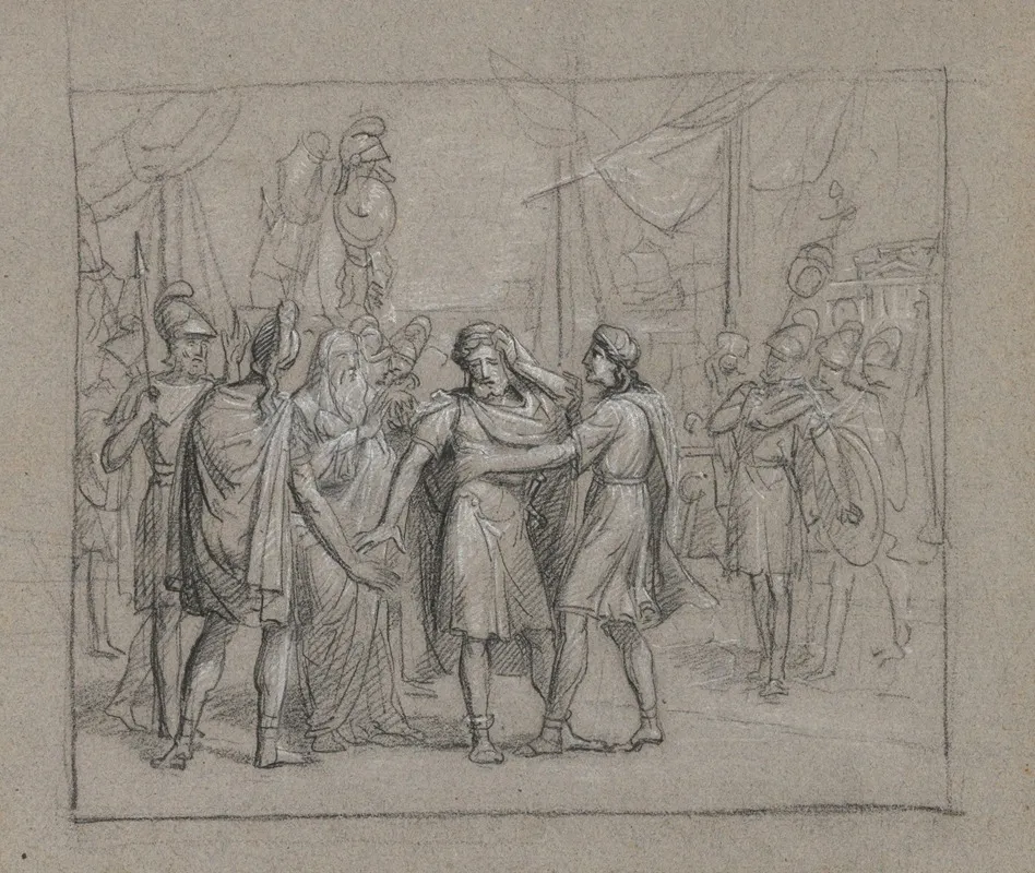 Scene With Warriors by Jean Antoine Verschaeren - Canvas Print