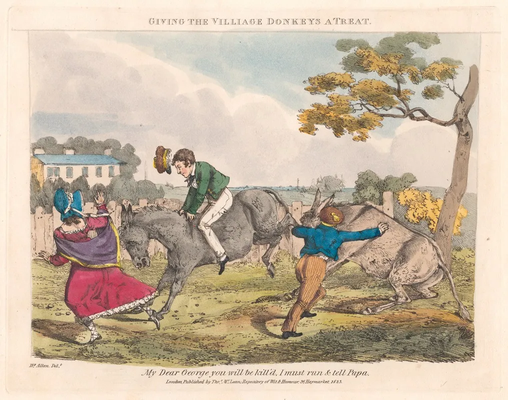 Scenes In The Life Of Master George Giving The Village Donkey A Treat