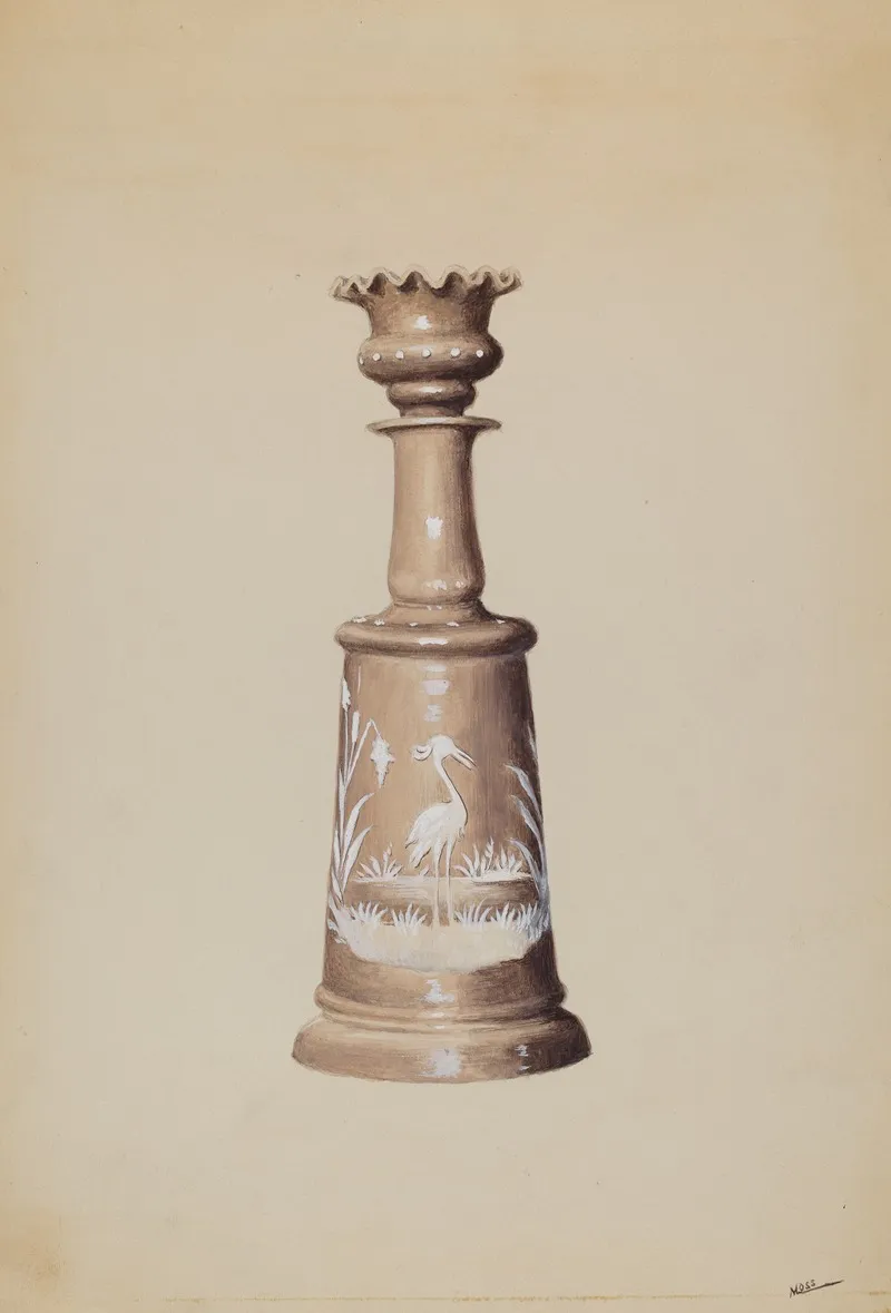Scent Bottle With Stopper by Charles Moss - Canvas Print
