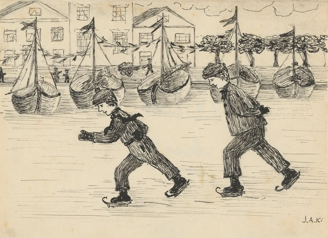 Schaatsers Op Een Vaart