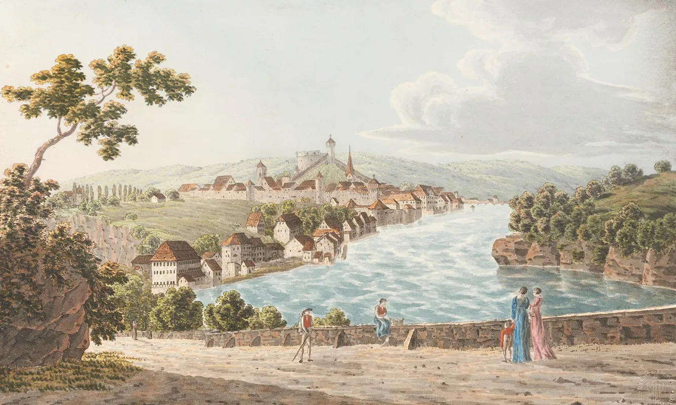 Schaffhausen Von Westen by Johann Jakob Biedermann - Canvas Print