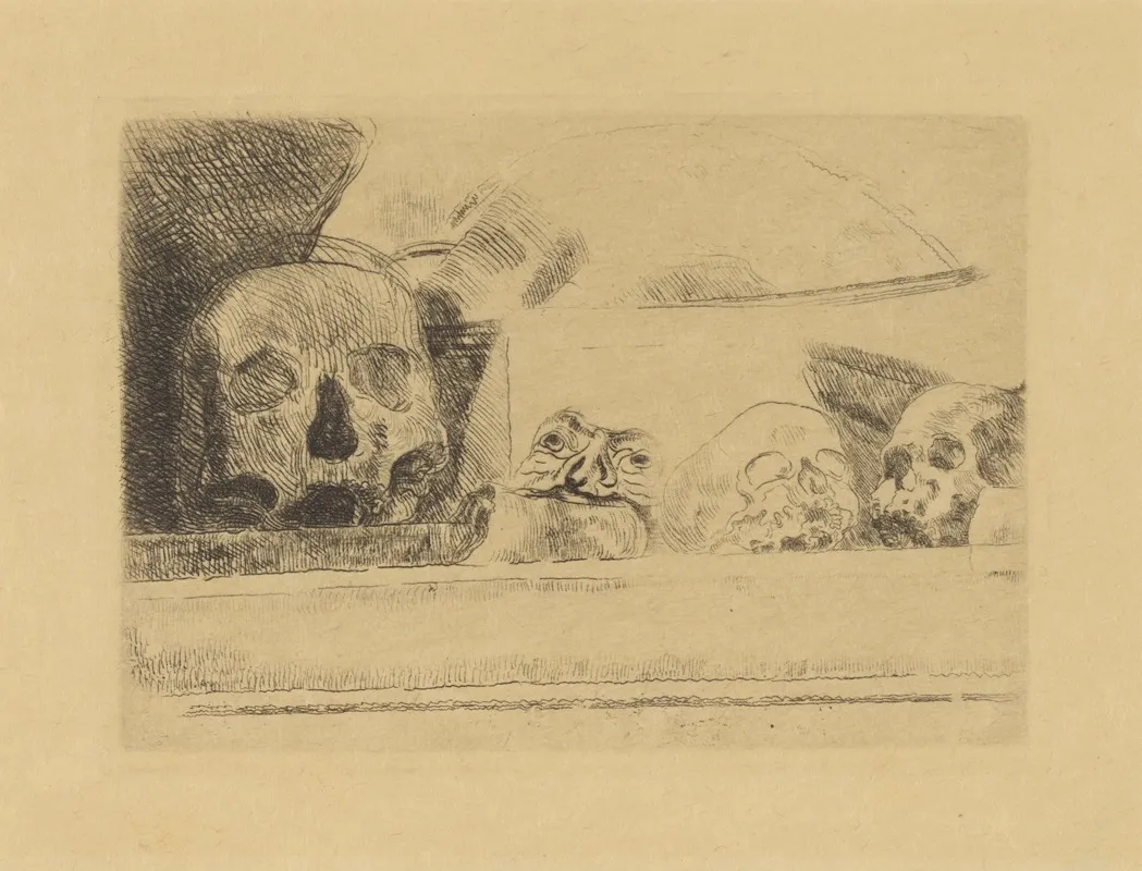 Schedels En Maskers by James Ensor - Canvas Print