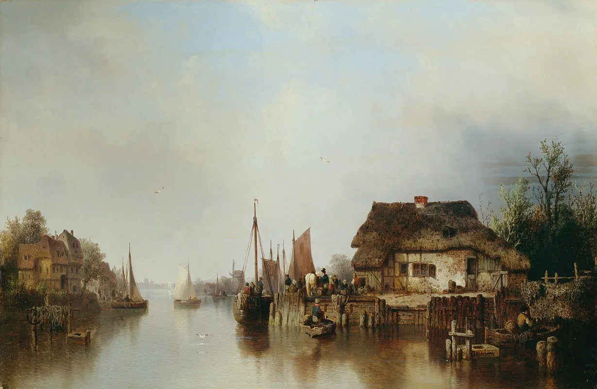 Scheldeufer by Ludwig Hermann - Canvas Print
