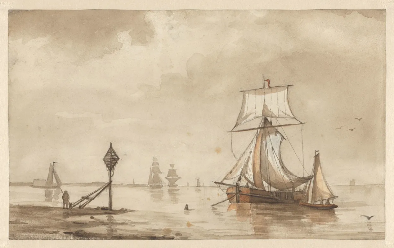 Schepen Bij Een Landtong by Willem Witsen - Canvas Print