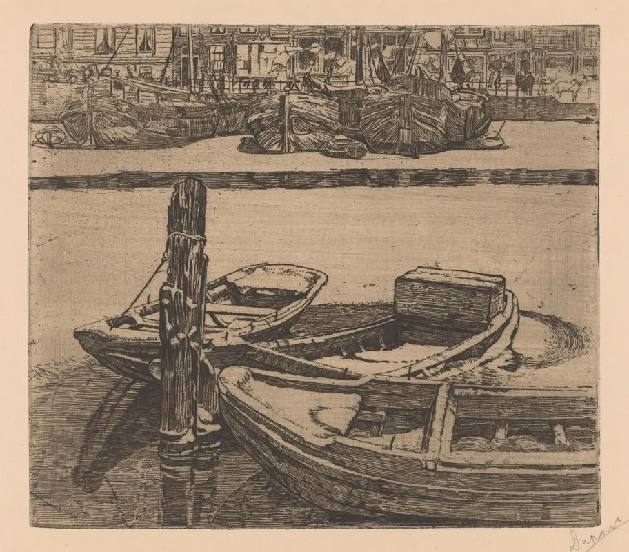 Schepen In Het Damrak In Amsterdam 2