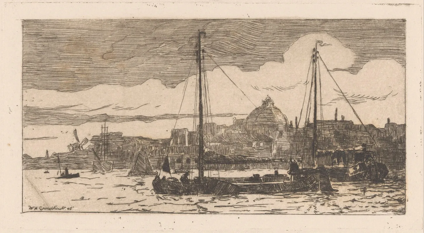Schepen Op Het Ij In Amsterdam