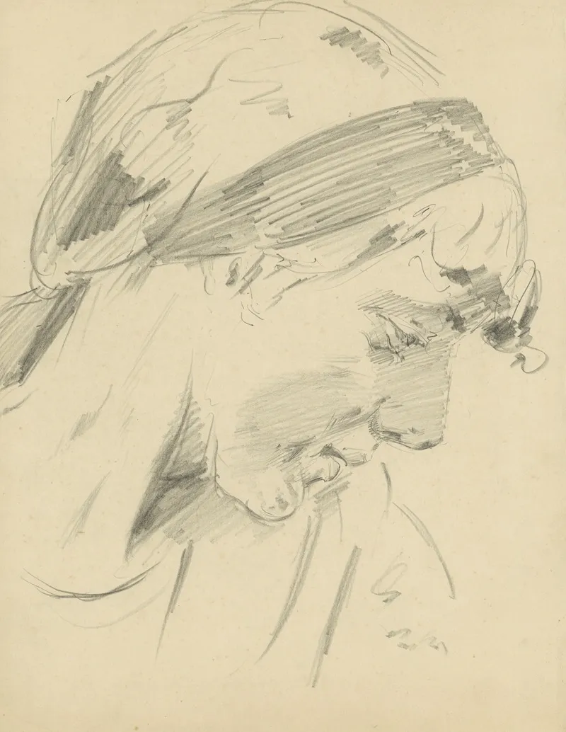 Schets Damesgezicht In Zij Profiel by Alfred Ost - Canvas Print