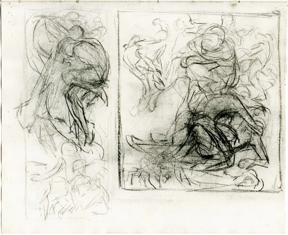 Schetsboekkatern Met Verschillende Compositiestudies by Johannes Josephus Aarts - Canvas Print