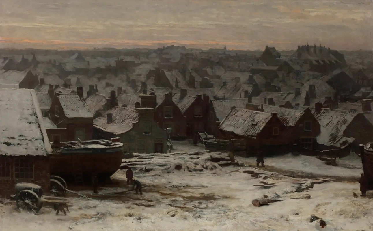 Scheveningen In Winter by Willem Bastiaan Tholen - Canvas Print