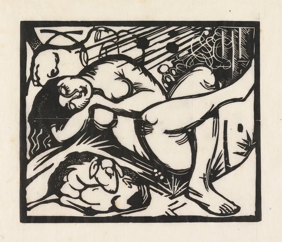 Schlafende Hirtin by Franz Marc - Canvas Print