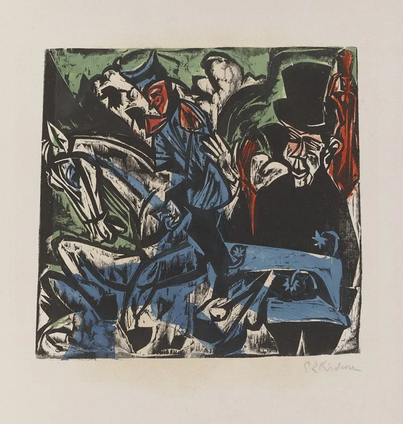 Schlemihls Encounter With The Little Grey Man On The Country Road From The Woodcut Series Schlemihl