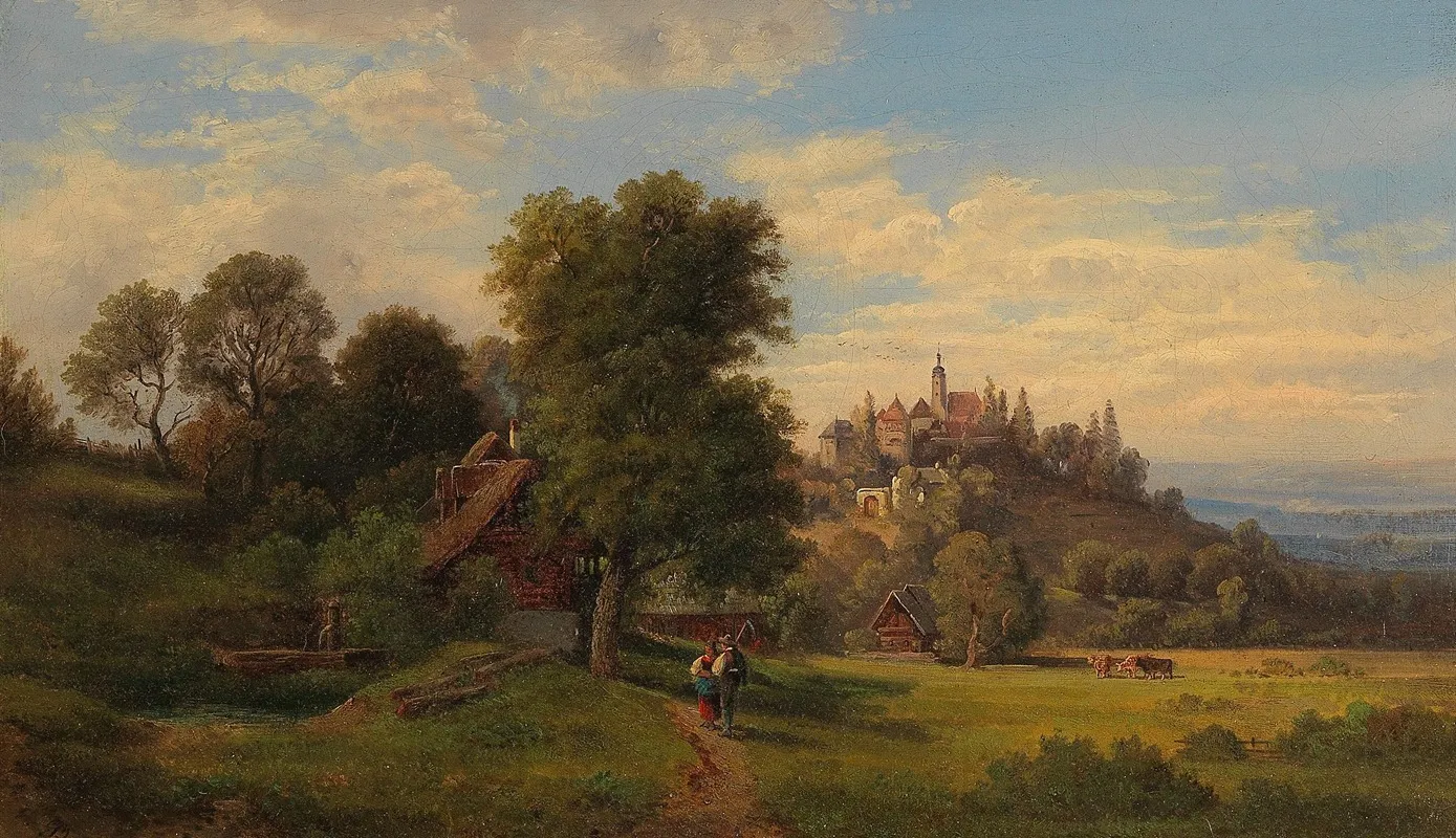 Schloss Hollenegg by Gustav Barbarini - Canvas Print
