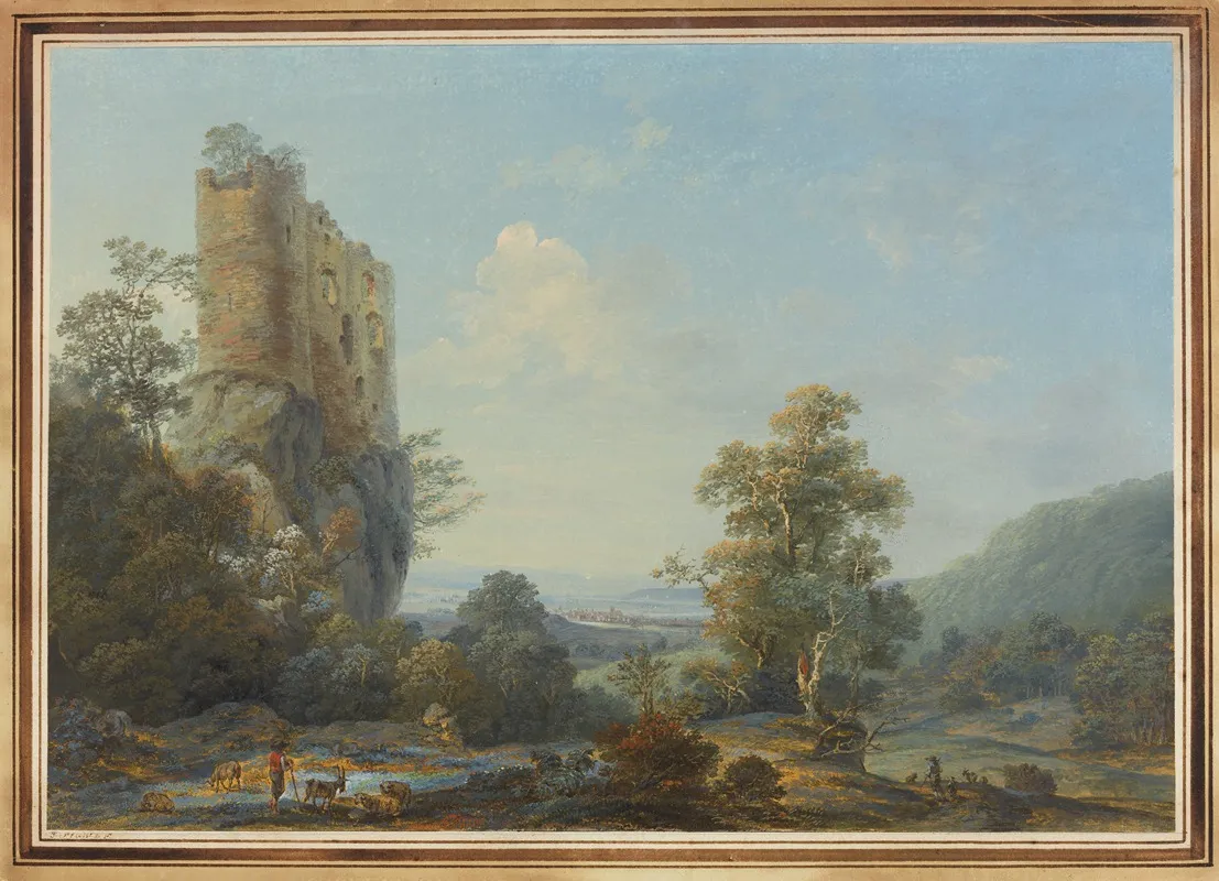 Schloss Reichenstein Bei Arlesheim 2 by Johann Joseph Hartmann - Canvas Print