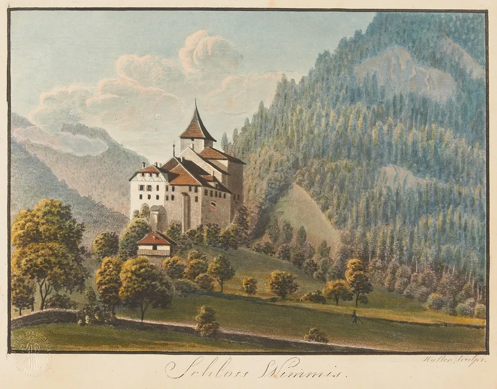 Schloss Wimmis by Jakob Samuel Weibel - Canvas Print