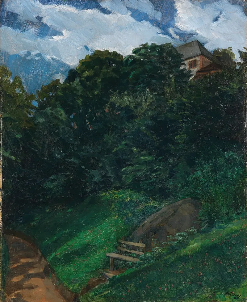 Schlosspark Lichtenberg Mit Bank Odenwald
