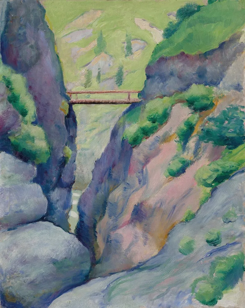 Schlucht In Tegernsee by August Macke - Canvas Print